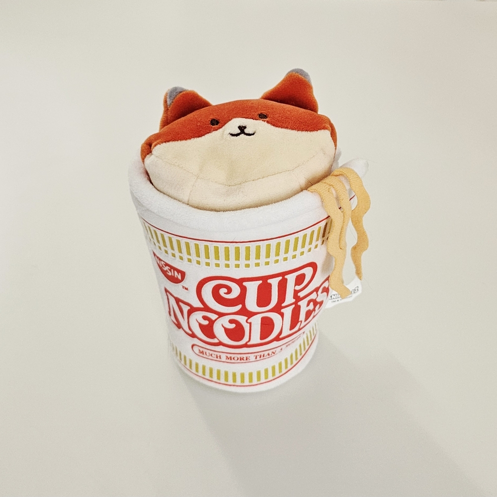 Cup Noodles Plush Toy with Removable Orange Fox